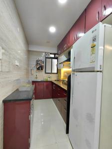 Kitchen Image of 670 Sq.ft 1 BHK Apartment / Flat for rent in Space Park II, Mahalakshmi Nagar Indore for Rs. 23000