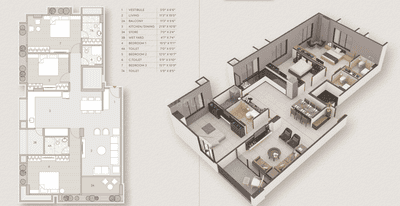 Image of 2250 Sq.ft 3 BHK Apartment / Flat for sale in Thaltej, Ahmedabad for Rs. 12500000