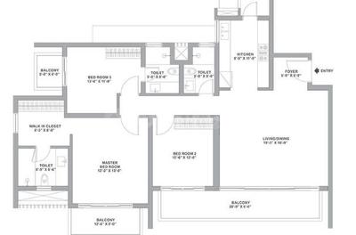 Image of 2020 Sq.ft 3 BHK Apartment / Flat for sale in Tata Gurgaon Gateway, Sector 112, Gurgaon for Rs. 29900000