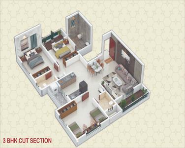Image of 1611 Sq.ft 3 BHK Apartment / Flat for sale in Govind Nagar, Nashik for Rs. 10400000