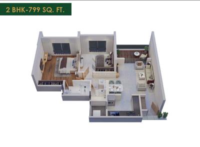 Image of 880 Sq.ft 2 BHK Apartment / Flat for sale in Arun Sanctum, Ravet, Pune for Rs. 8400000
