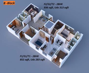 Image of 980 Sq.ft 2 BHK Apartment / Flat for sale in Perambur, Chennai for Rs. 7400000