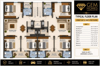 Image of 1260 Sq.ft 3 BHK Apartment / Flat for sale in Ghitorni, New Delhi for Rs. 13000000