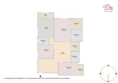 Image of 1605 Sq.ft 3 BHK Apartment / Flat for sale in Yelahanka New Town, Bengaluru for Rs. 16000000