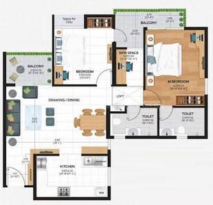 Image of 1411 Sq.ft 3 BHK Apartment / Flat for sale in Ashiana Malhar, Hinjawadi, Pune for Rs. 12400000