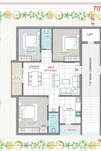 Image of 1377 Sq.ft 2.5 BHK Apartment / Flat for sale in SR Arche, Puppalaguda, Hyderabad for Rs. 9363600