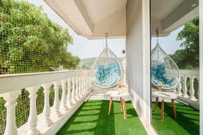 Balcony Image of 800 Sq.ft 1 BHK Apartment / Flat for rent in Marna Siolim Goa for Rs. 45000