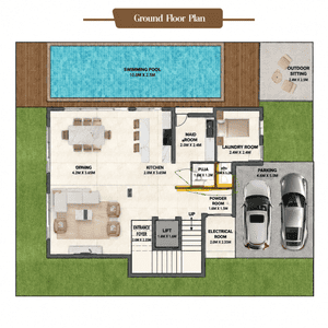 Floor Plan Image of 3616 Sq.ft 4.5 BHK Villa for sale in Sarzora Goa for Rs. 27500000