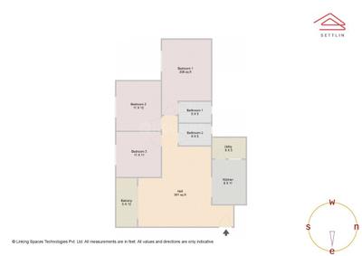 Image of 1482 Sq.ft 3 BHK Apartment / Flat for sale in Byrathi, Bengaluru for Rs. 21800000