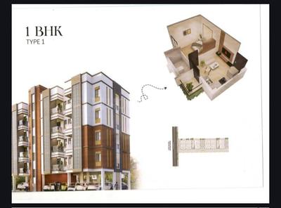 Image of 366 Sq.ft 1 BHK Apartment / Flat for sale in Arbanique City, New Town, Kolkata for Rs. 1050000