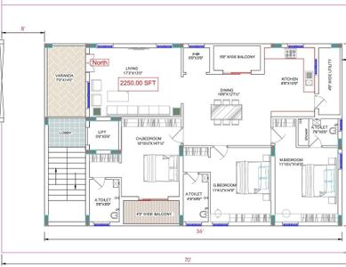 Image of 2250 Sq.ft 3 BHK Apartment / Flat for sale in Puppalaguda, Hyderabad for Rs. 15750000