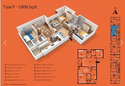 Image of 1871 Sq.ft 3 BHK Apartment / Flat for sale in Anna Nagar, Chennai for Rs. 34613500