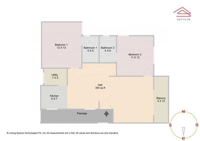 Image of 1278 Sq.ft 2 BHK Apartment / Flat for sale in Anand Alpine by Anand Group, Lal Bahadur Shastri Nagar, Bengaluru for Rs. 12700000