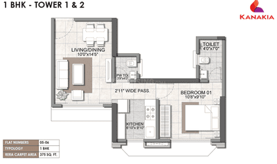 Image of 665 Sq.ft 1 BHK Apartment / Flat for sale in Kanakia Valley, Panvel, Navi Mumbai for Rs. 4499000