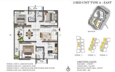 Image of 1750 Sq.ft 3 BHK Apartment / Flat for sale in Prestige Beverly Hills, Kokapet, Hyderabad for Rs. 27000000