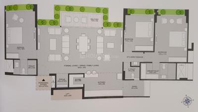 Floor Plan Image of 3060 Sq.ft 3 BHK Apartment / Flat for sale in Koba Gandhinagar for Rs. 15000000