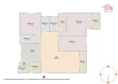 Image of 2181 Sq.ft 3.5 BHK Apartment / Flat for sale in Purva Atmosphere by Puravankara Limited, Thanisandra, Bengaluru for Rs. 31100000