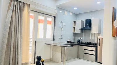 Kitchen Image of 775 Sq.ft 1 BHK Apartment / Flat for sale in Pushpanjali Gopnanda, Chaitanya Vihar Vrindavan for Rs. 7500000