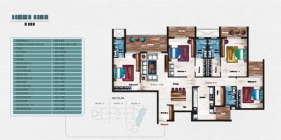 Image of 1686 Sq.ft 4 BHK Apartment / Flat for sale in Ask Serinity, Bhatagaon, Raipur for Rs. 8400000