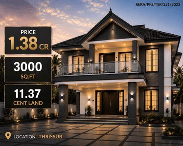 Image of 3000 Sq.ft 3 BHK Independent House for sale in Kechery, Thrissur for Rs. 13800000