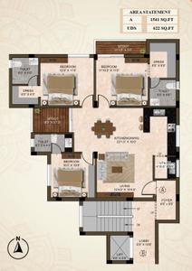 Image of 1313 Sq.ft 3 BHK Apartment / Flat for sale in Vadapalani, Chennai for Rs. 17069000