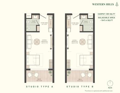 Image of 781 Sq.ft 1 BHK Apartment / Flat for sale in Igatpuri, Nashik for Rs. 3982000