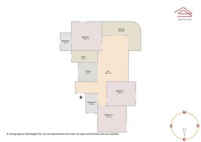 Image of 1690 Sq.ft 3 BHK Apartment / Flat for sale in Kommasandra, Anekal, Bengaluru for Rs. 24750000