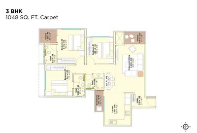 Image of 1420 Sq.ft 3 BHK Apartment / Flat for sale in Sentosa Edge, Punawale, Pune for Rs. 12500000