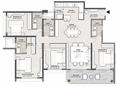 Image of 2000 Sq.ft 4 BHK Apartment / Flat for sale in Paranjape Blue Ridge, Hinjawadi, Pune for Rs. 24000000