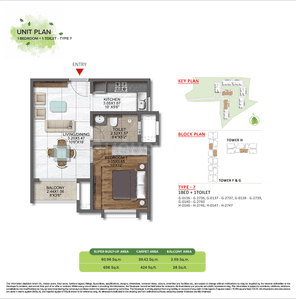 Image of 1323 Sq.ft 3 BHK Apartment / Flat for sale in Brigade Sanctuary, Thigala Chowdadenahalli, Bengaluru for Rs. 22000000