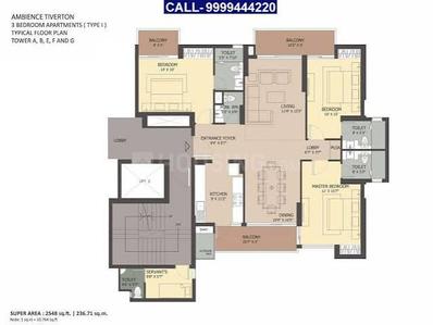 Image of 3884 Sq.ft 4 BHK Apartment / Flat for sale in Sector 50, Noida for Rs. 46608000