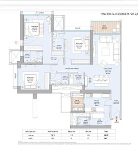Image of 1468 Sq.ft 3 BHK Apartment / Flat for sale in Godrej Reserve, Kandivali East, Mumbai for Rs. 59400000