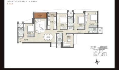Floor Plan Image of 1806 Sq.ft 4.5 BHK Apartment / Flat for sale in Adani Ten BKC, Bandra East Mumbai for Rs. 110000000