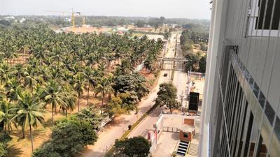 Balcony Image of 1460 Sq.ft 3 BHK Apartment / Flat for rent in UKN Belvedere By UKN Airport District Phase 1, Navarathna Agrahara Bengaluru for Rs. 60000