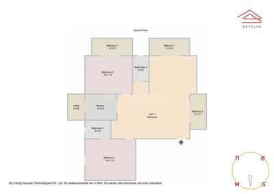 Image of 2755 Sq.ft 4 BHK Apartment / Flat for sale in Cooke Town, Bengaluru for Rs. 43700000
