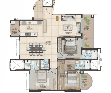 Image of 1724 Sq.ft 3 BHK Apartment / Flat for sale in Shivpurwa, Varanasi for Rs. 27000000