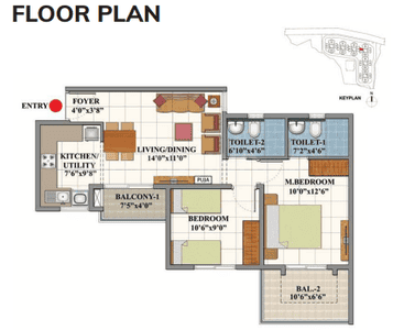 Image of 1285 Sq.ft 3 BHK Apartment / Flat for sale in Shriram 122 West, Mangadu, Chennai for Rs. 7500009