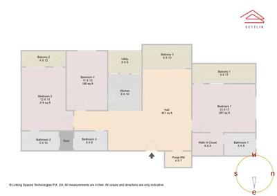 Image of 2050 Sq.ft 3 BHK Apartment / Flat for sale in Bellandur, Bengaluru for Rs. 25500000