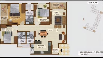 Image of 1760 Sq.ft 3 BHK Apartment / Flat for sale in Brigade Northridge, Agrahara Layout, Bengaluru for Rs. 22000000