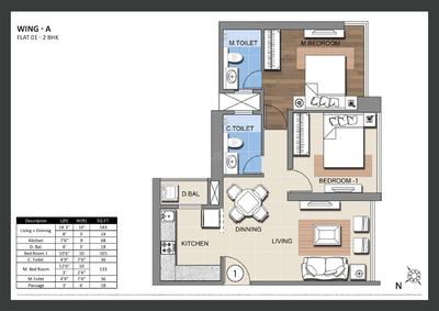Image of 585 Sq.ft 2 BHK Apartment / Flat for sale in Sheth Montana Phase 4, Mulund West, Mumbai for Rs. 10900000