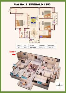 Image of 1353 Sq.ft 3 BHK Apartment / Flat for sale in Sampatchak, Patna for Rs. 5275000