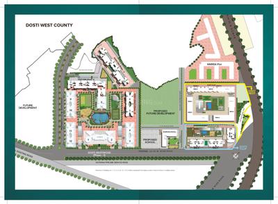 Image of 340 Sq.ft 1 BHK Apartment / Flat for sale in Dosti West County, Thane West, Thane for Rs. 5300000
