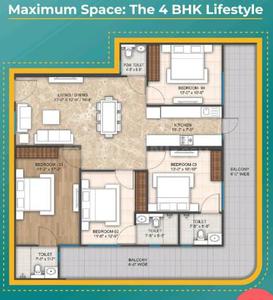 Image of 1500 Sq.ft 4 BHK Apartment / Flat for sale in Emarald Aanandam Residency, Sector 89, Faridabad for Rs. 16500000