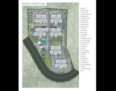 Floor Plan Image of 1905 Sq.ft 3 BHK Apartment / Flat for sale in DSR Ciel, Osman Nagar Hyderabad for Rs. 14000000