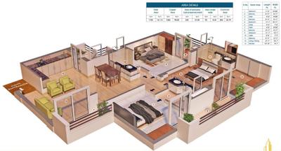 Image of 1735 Sq.ft 3 BHK Apartment / Flat for sale in Purvanchal Royal City, Chi V, Greater Noida for Rs. 18000000