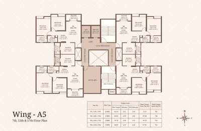 Floor Plan Image of 1135 Sq.ft 2 BHK Apartment / Flat for sale in ARV Richvue, Mundhwa Pune for Rs. 8290000