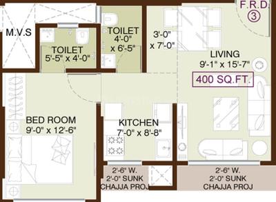Image of 500 Sq.ft 1 BHK Apartment / Flat for sale in Kandivali West, Mumbai for Rs. 7900000