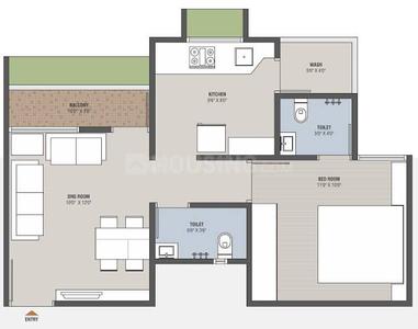 Image of 1225 Sq.ft 2 BHK Apartment / Flat for sale in Eklingji Parisar, Sanand, Ahmedabad for Rs. 4000000