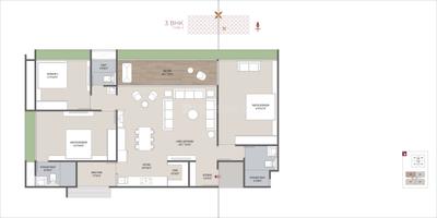 Image of 2313 Sq.ft 3 BHK Apartment / Flat for sale in Harvy Ideal Ixora, Chharodi, Ahmedabad for Rs. 13200000