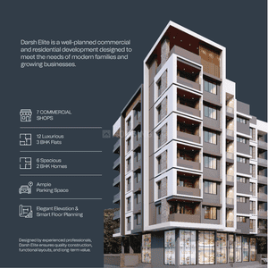 Image of 1218 Sq.ft 3 BHK Apartment / Flat for sale in Darsh Elite, Satara, Aurangabad for Rs. 7500000